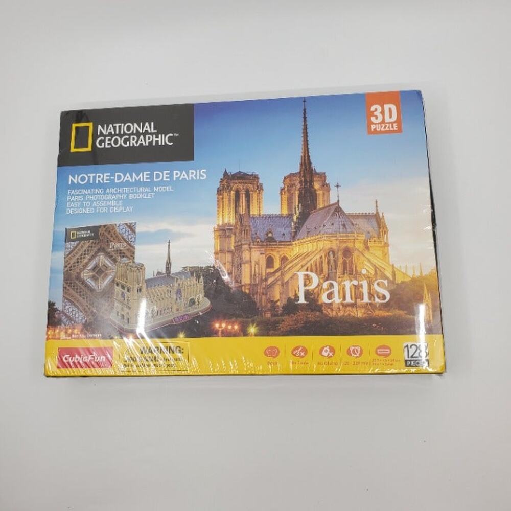 National Geographic Notre Dame De Paris 3D Puzzle 128 Pieces.